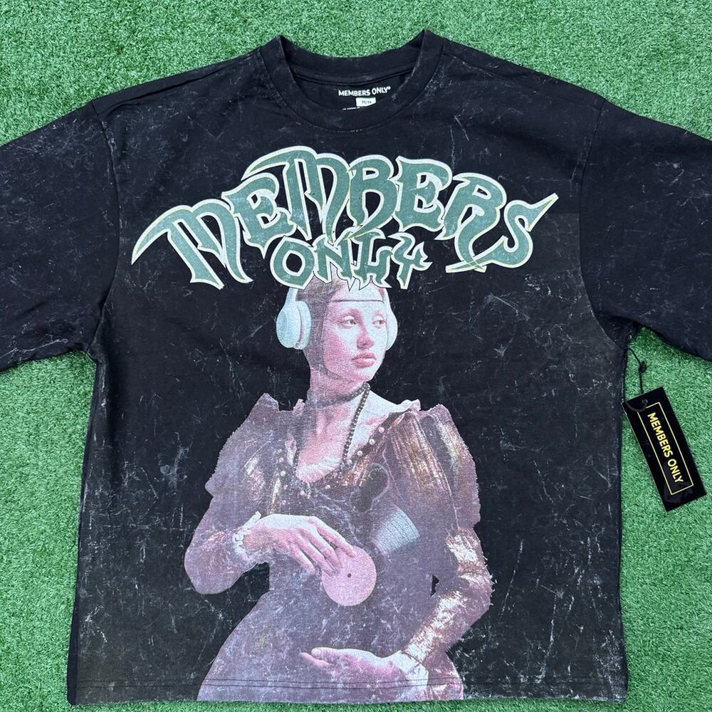 Members Only Black T Shirt New With Tag "Headphone Peasant"